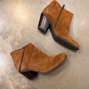 Franco Sarto Tan Suede Ankle Booties